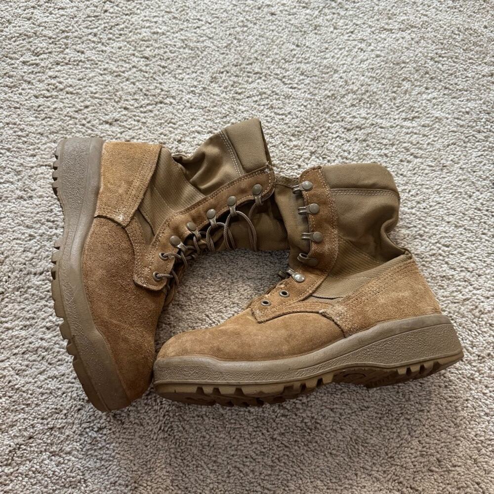 Belleville Lace Up Combat Boots Men’s Size 4.5 WIDE Coyote Brown Tan Military